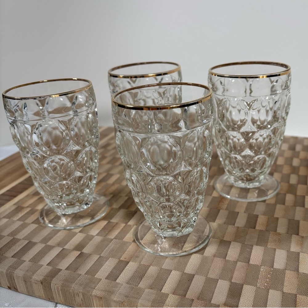 Gold trim vintage drinking glasses